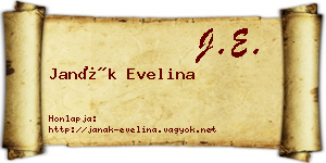 Janák Evelina névjegykártya